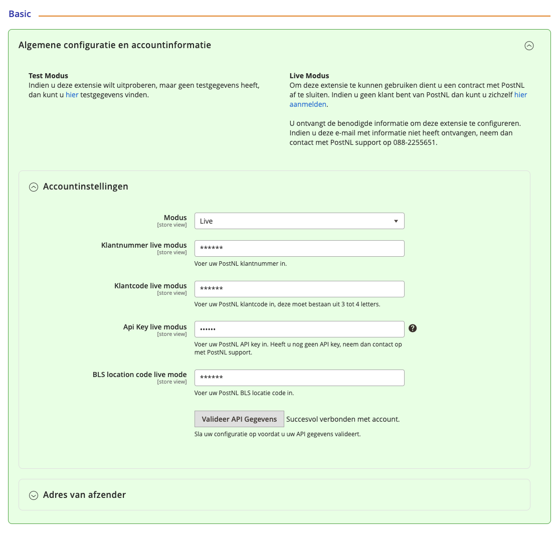 Algemene configuratie