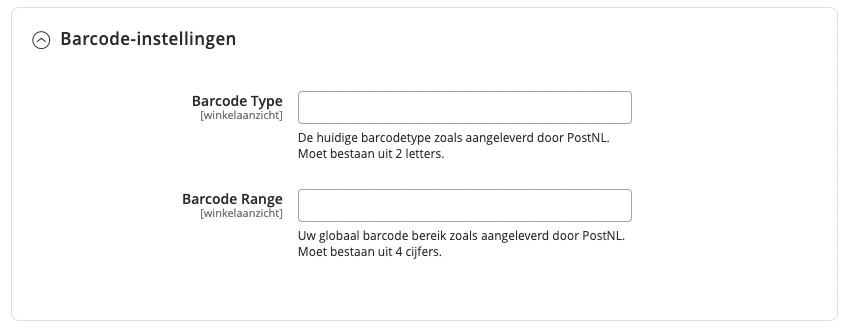 Wereldwijde verzending barcode