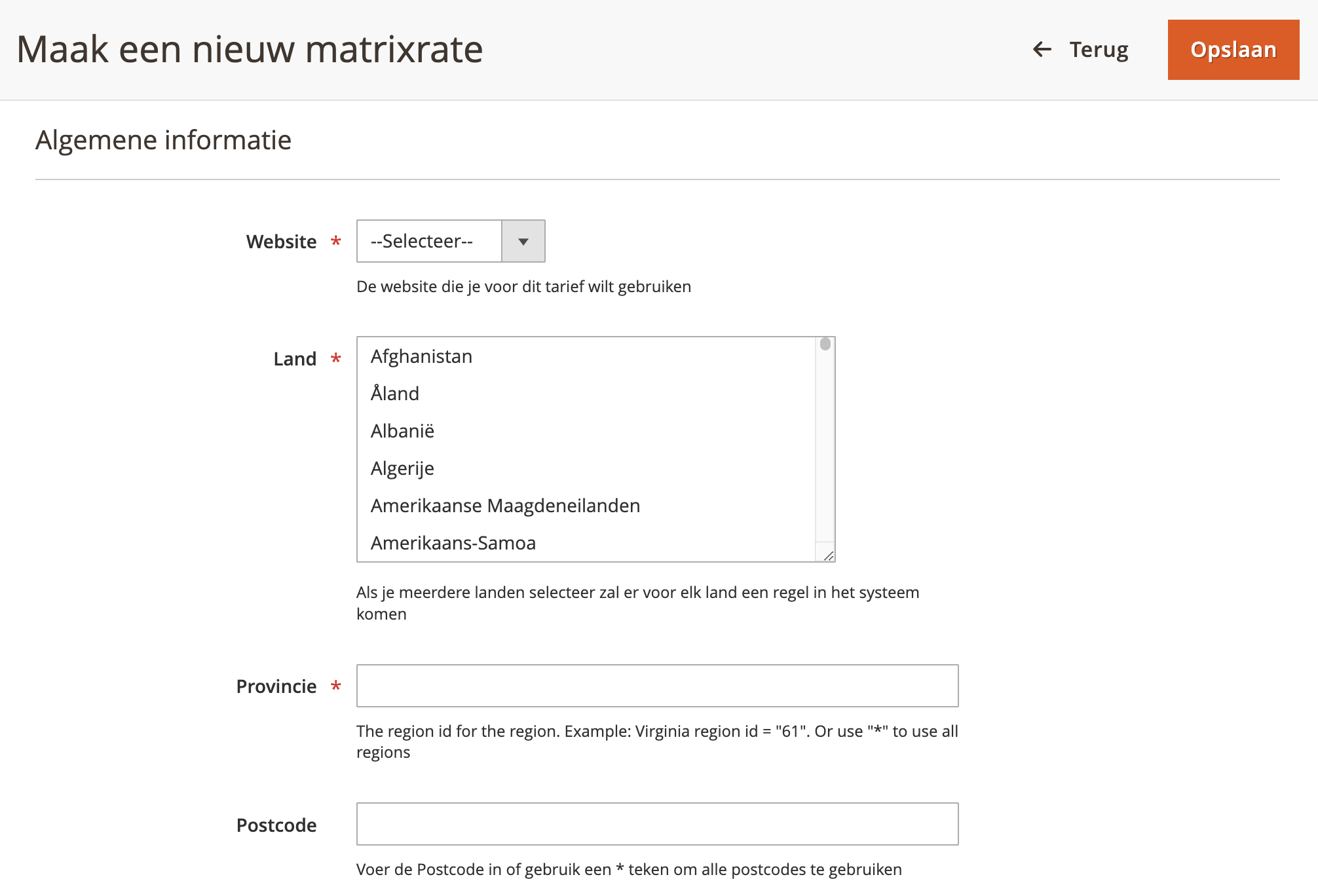 PostNL Matrix Rates Add